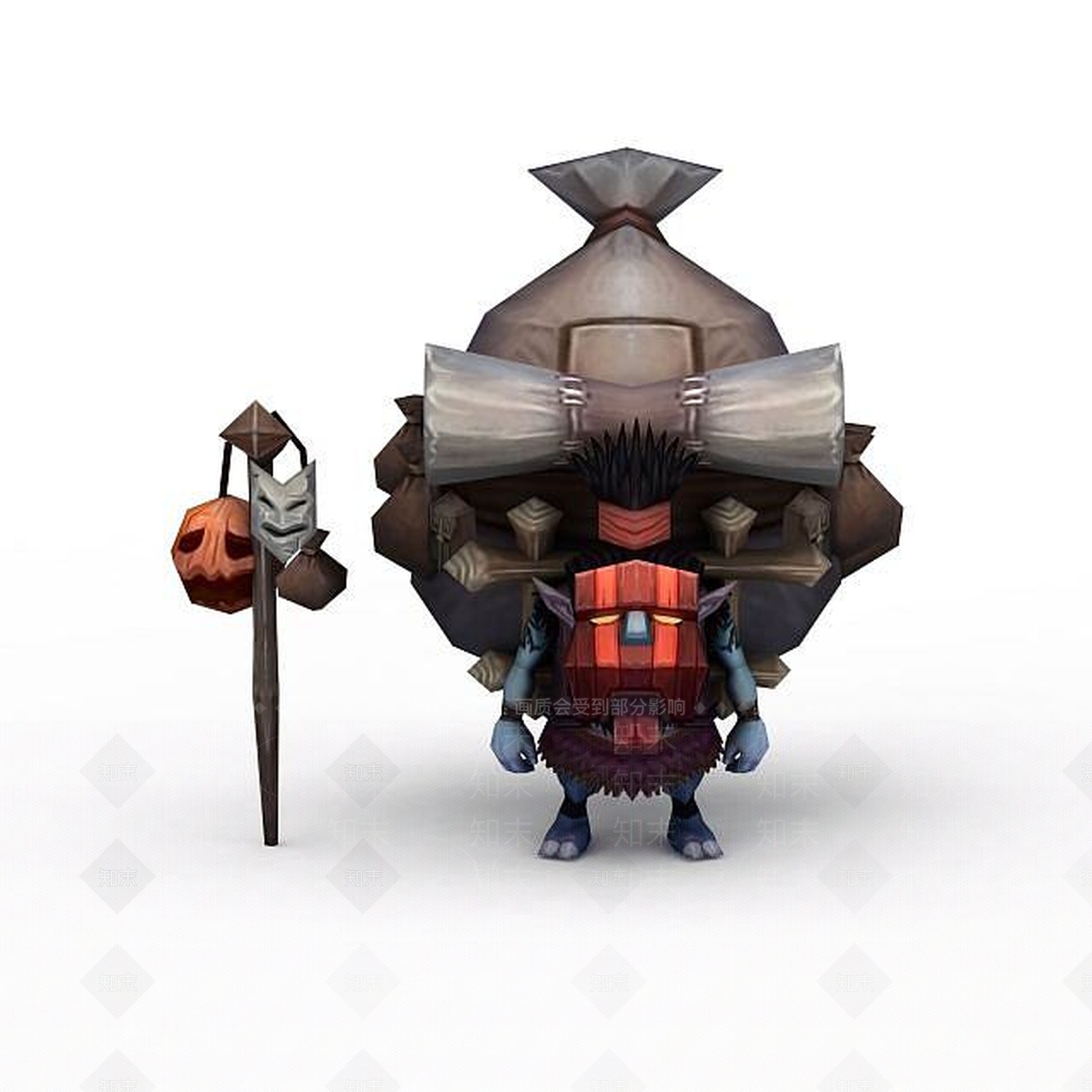 现代游戏角色面具怪3D模型下载【ID:1198466692】