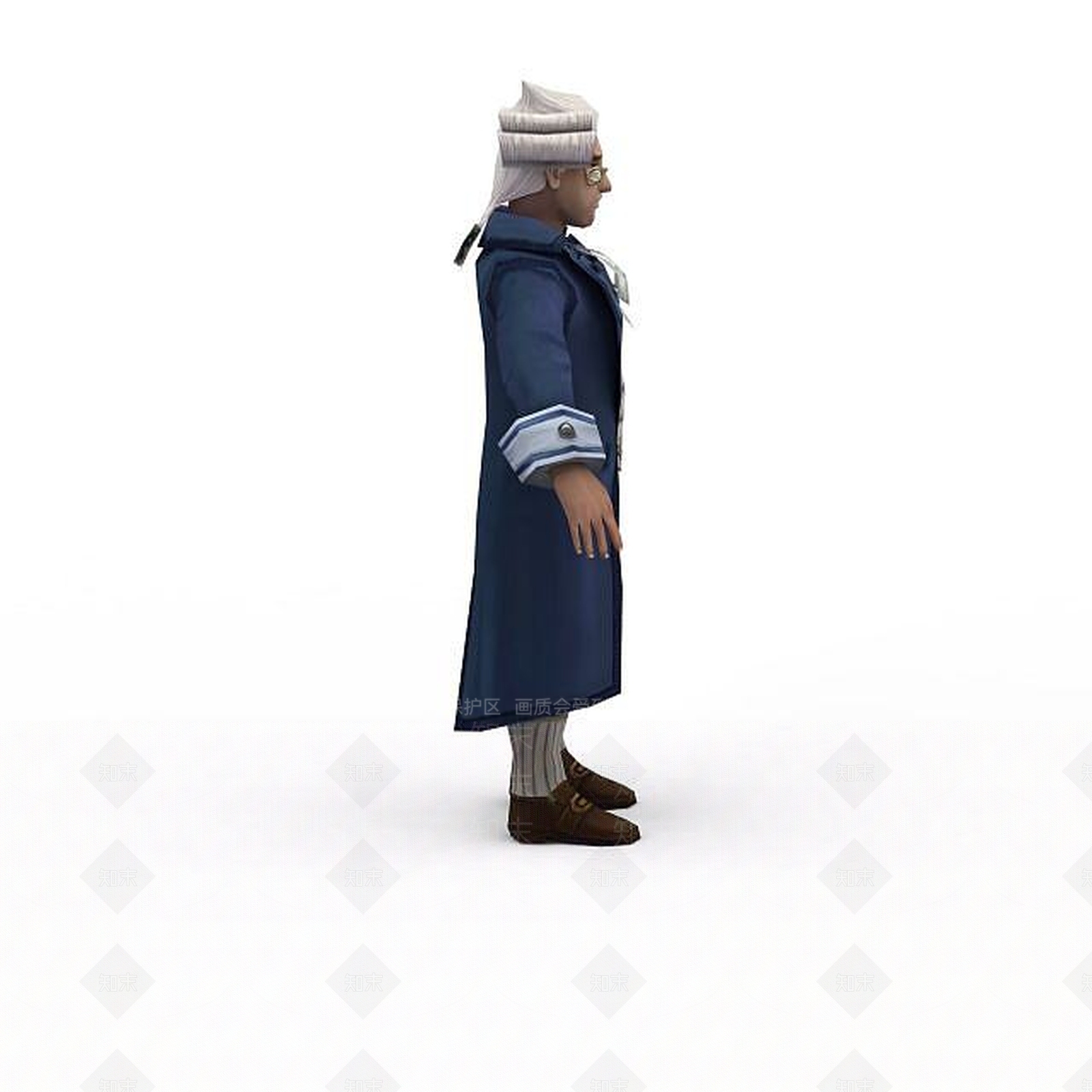 现代游戏角色教授3D模型下载【ID:1198466646】