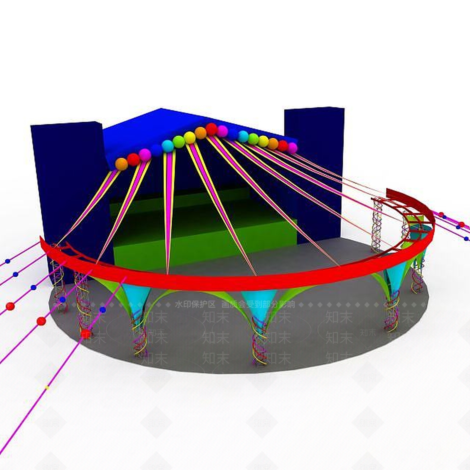 现代儿童娱乐舞台3D模型下载【ID:1198466716】