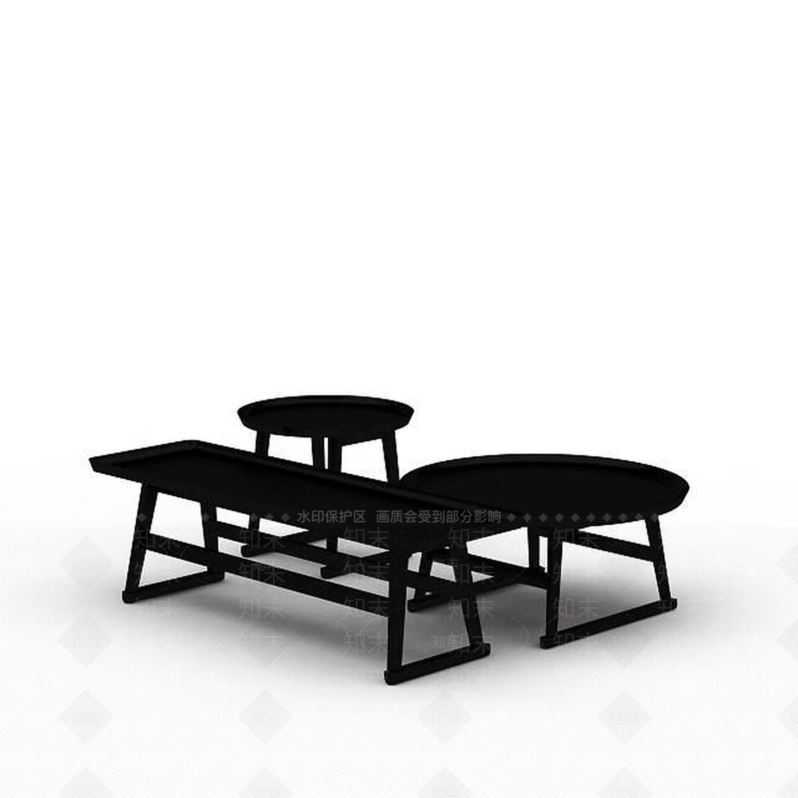 现代室内桌椅组合3D模型下载【ID:1198466832】