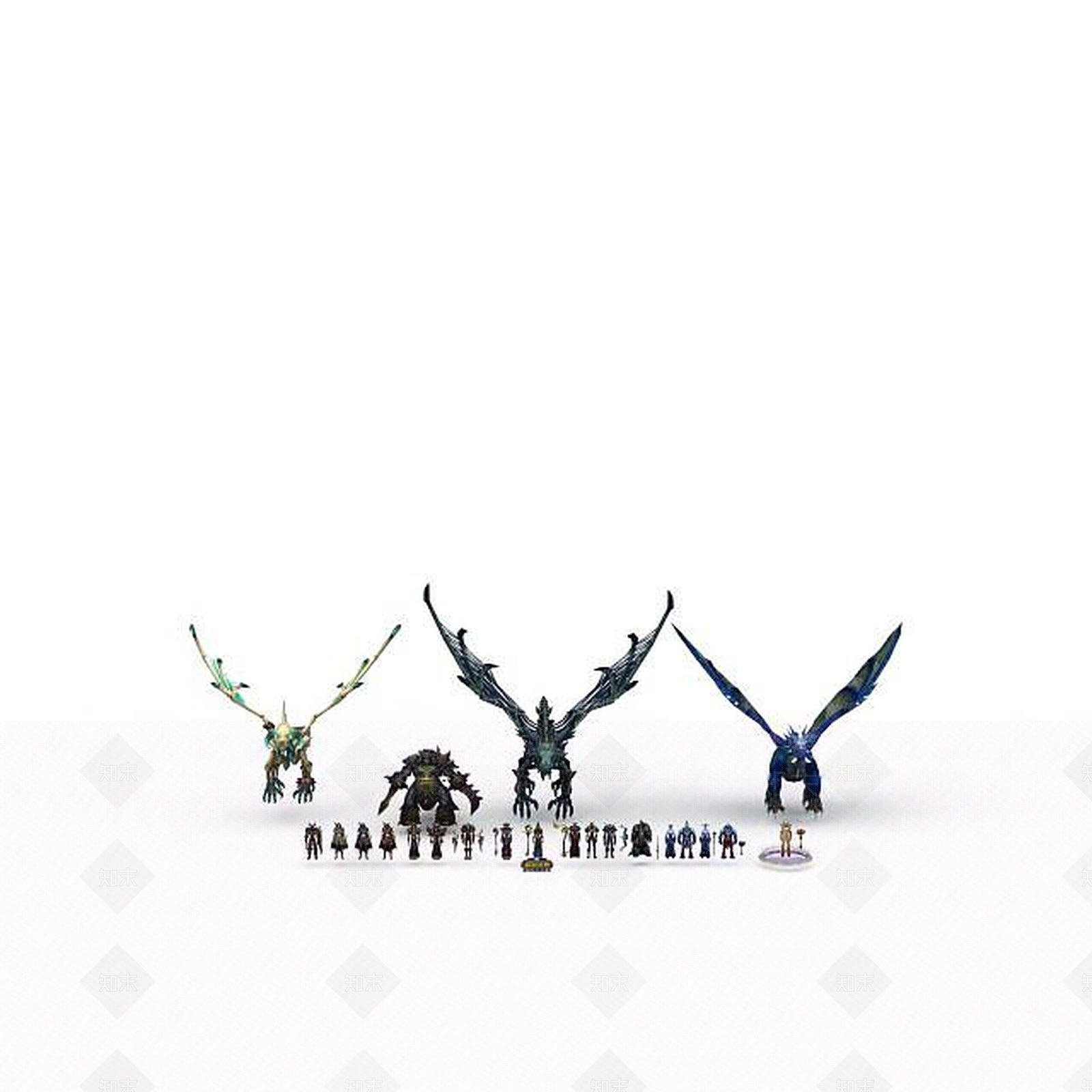 现代WOW魔兽世界角色组合3D模型下载【ID:1198467128】