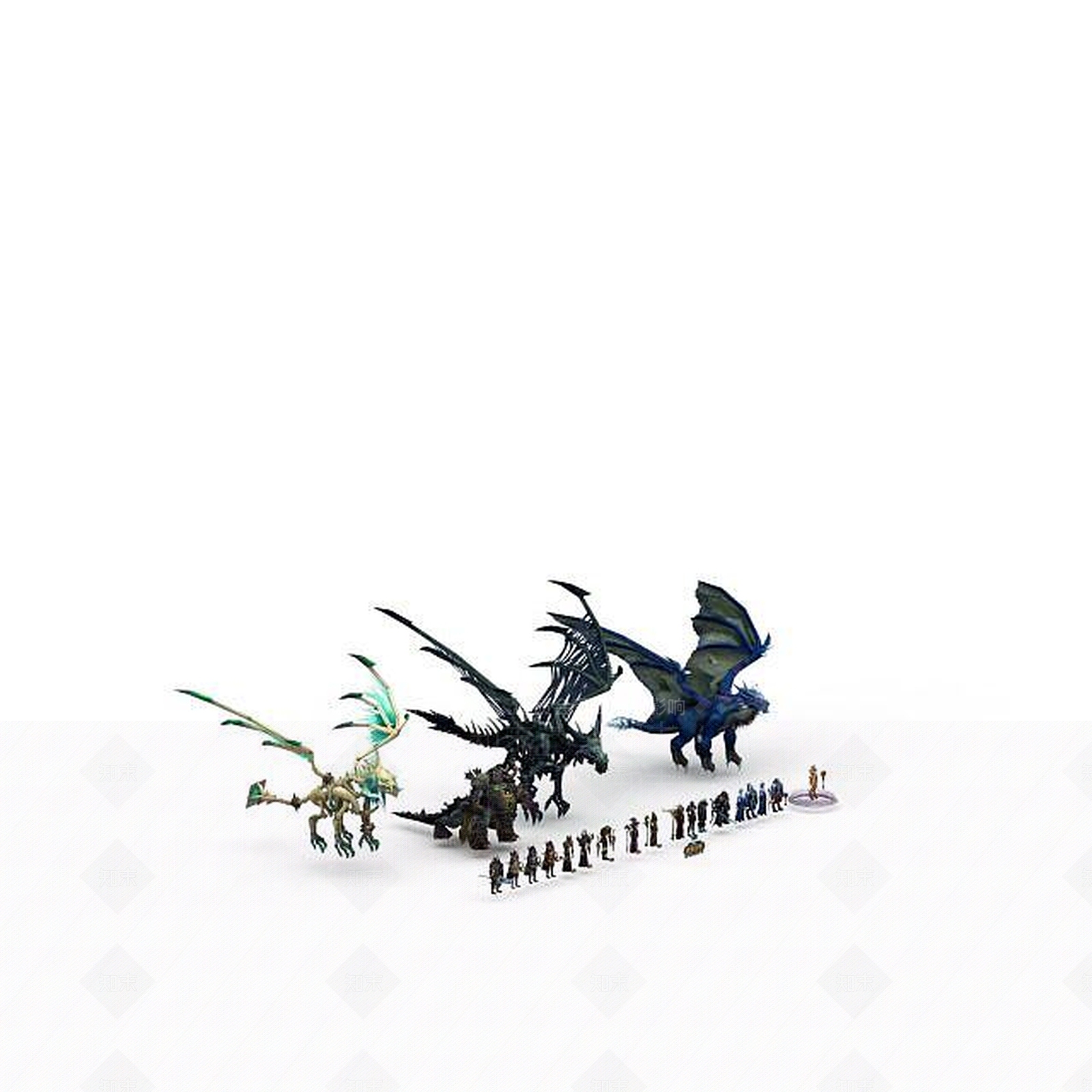 现代WOW魔兽世界角色组合3D模型下载【ID:1198467128】