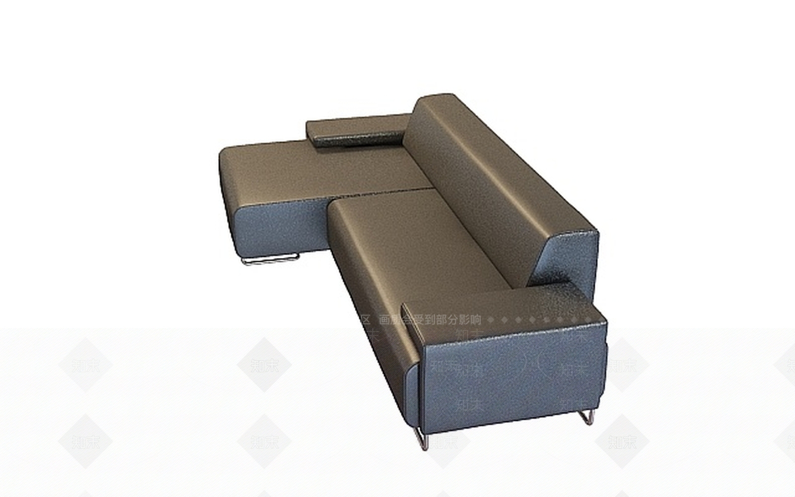 现代黑皮多人沙发3D模型下载【ID:1198467303】