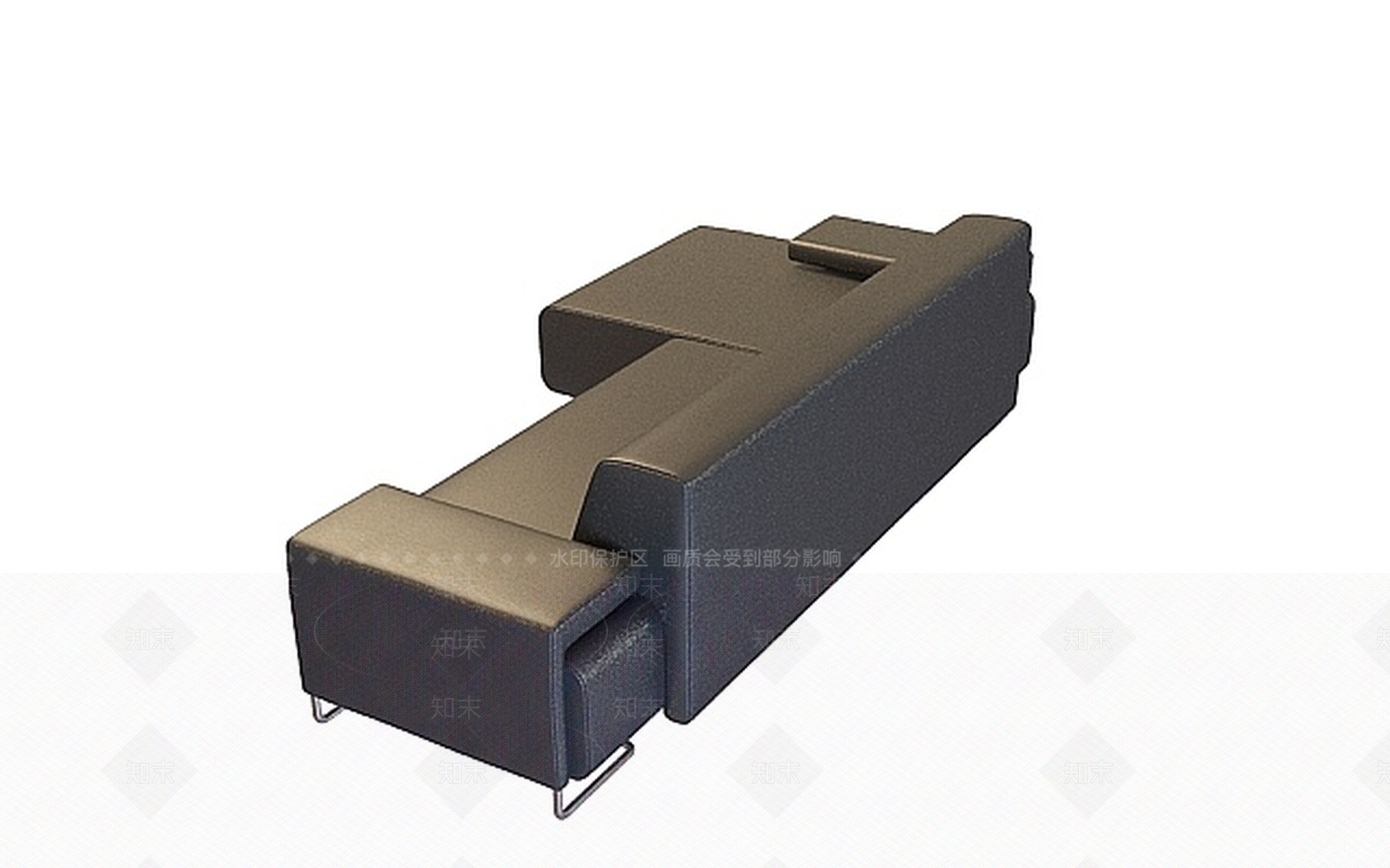 现代黑皮多人沙发3D模型下载【ID:1198467303】