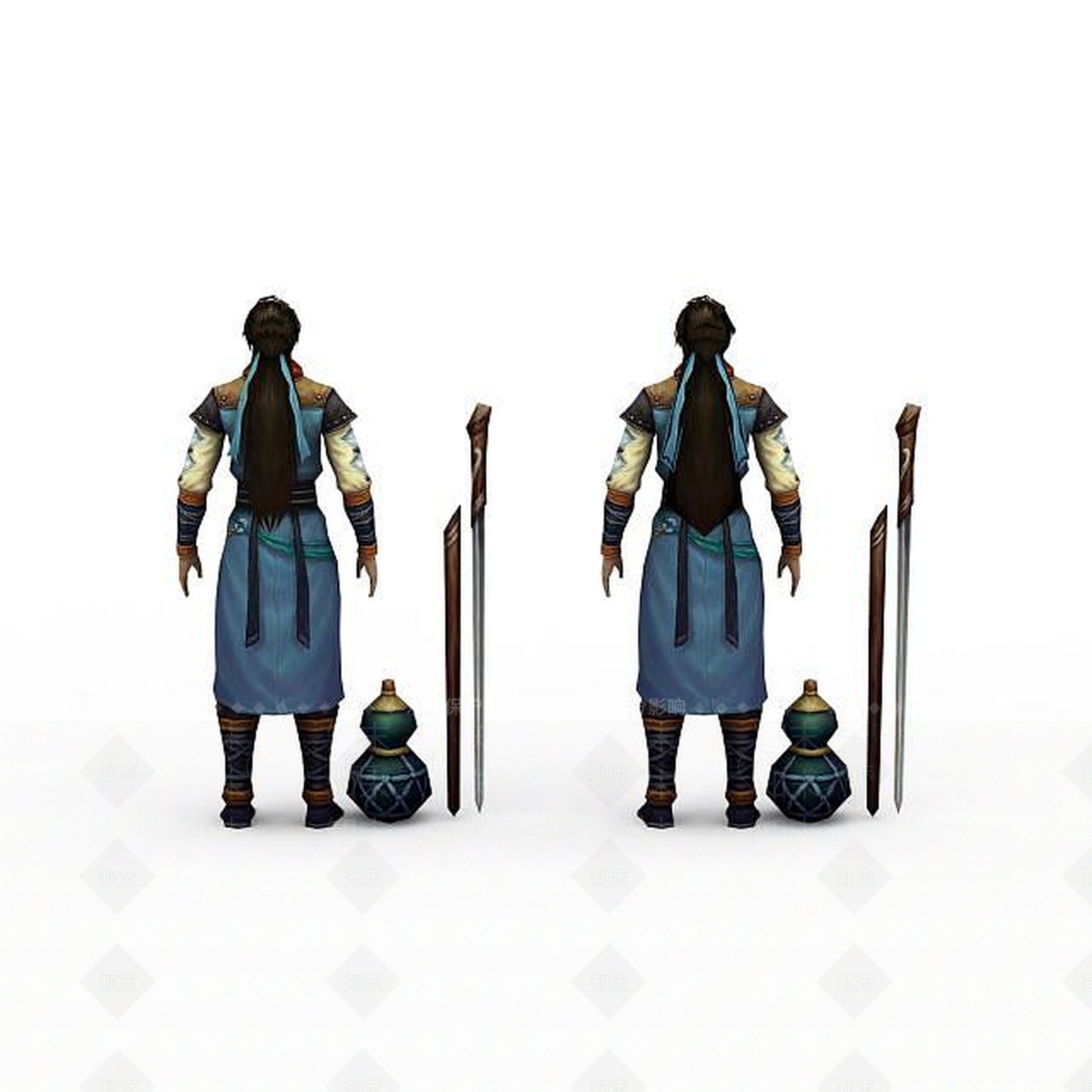 现代古装游戏人物3D模型下载【ID:1198467464】