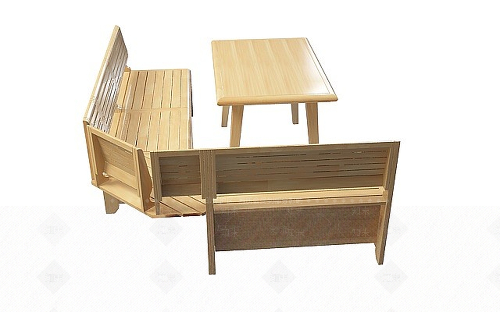 现代纯实木桌椅组合3D模型下载【ID:1198467985】