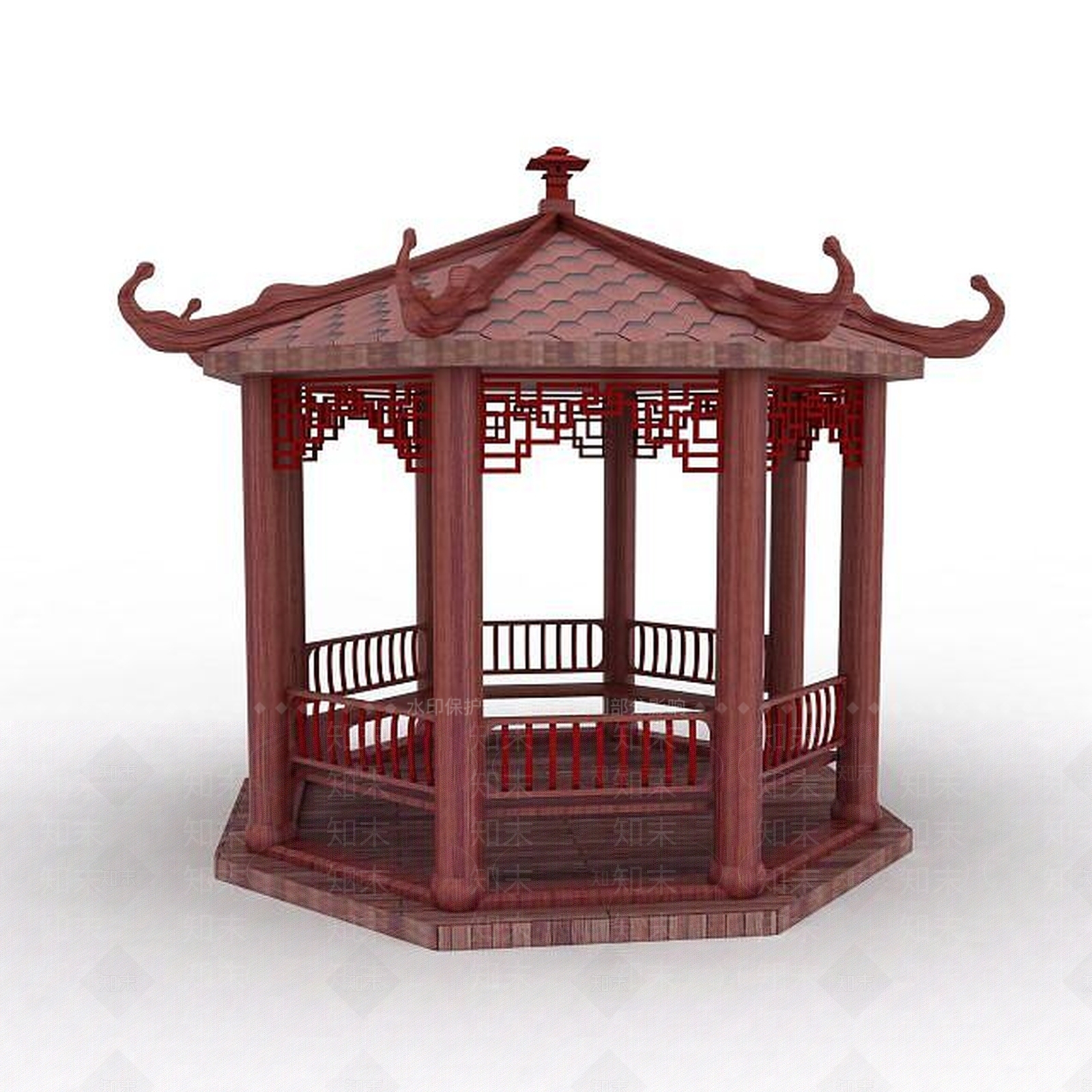 现代古建凉亭3D模型下载【ID:1198468793】