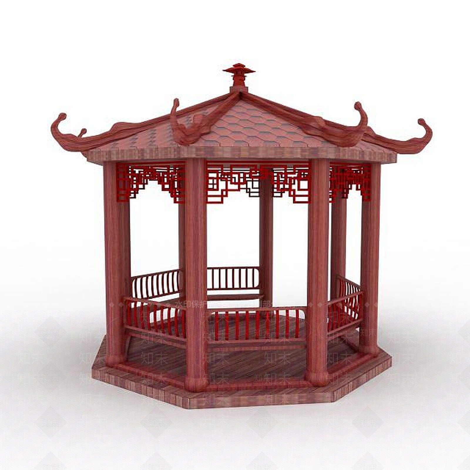 现代古建凉亭3D模型下载【ID:1198468793】