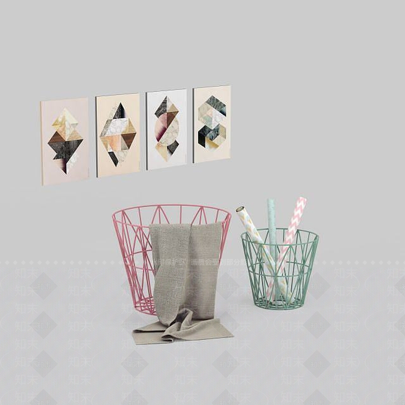 现代整理筐3D模型下载【ID:1198470487】