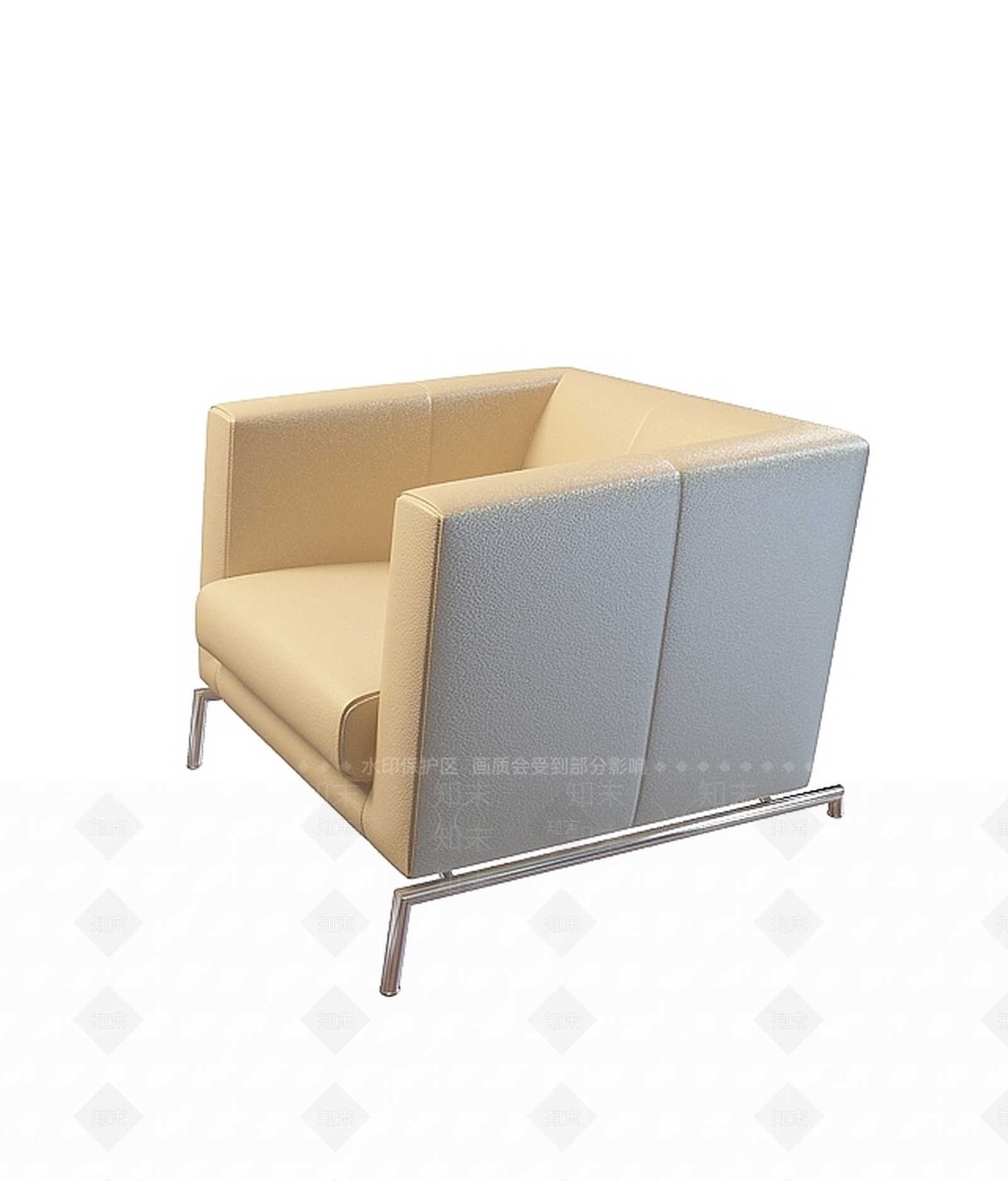 现代皮质单人沙发3D模型下载【ID:1198470560】