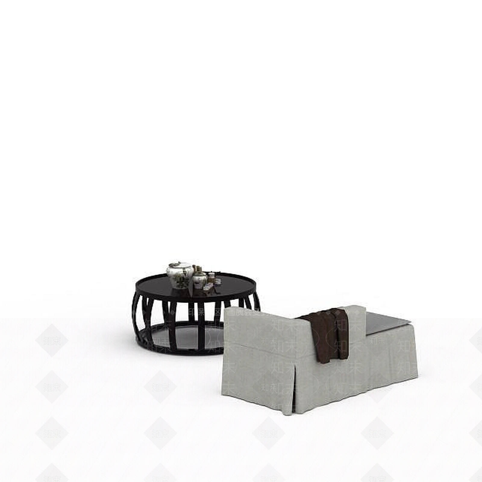 新中式沙发桌椅组合3D模型下载【ID:1198470877】