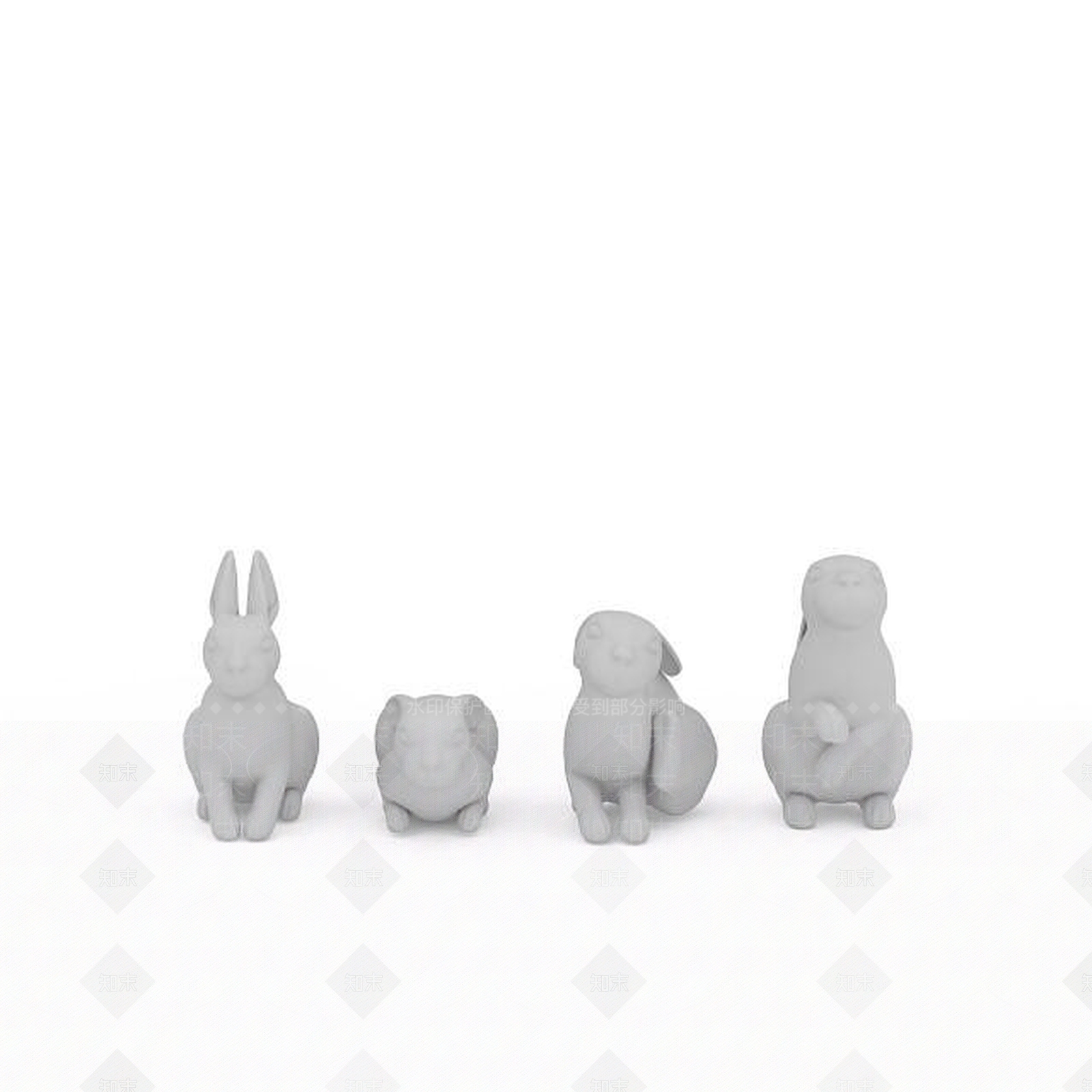 现代兔子3D模型下载【ID:1198471543】