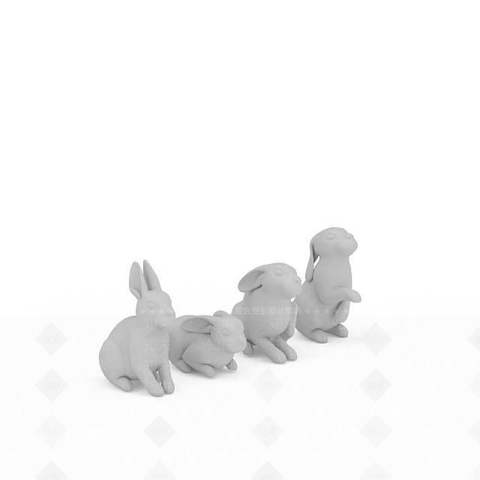 现代兔子3D模型下载【ID:1198471543】
