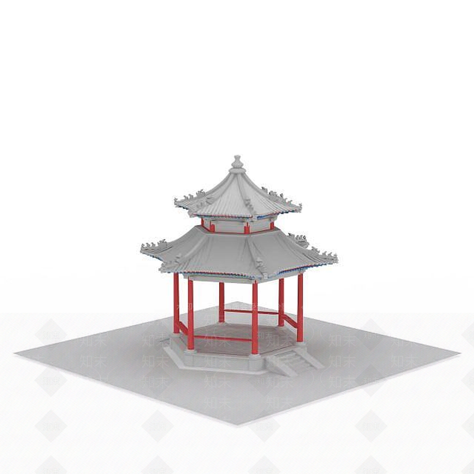 现代八角亭3D模型下载【ID:1198471505】