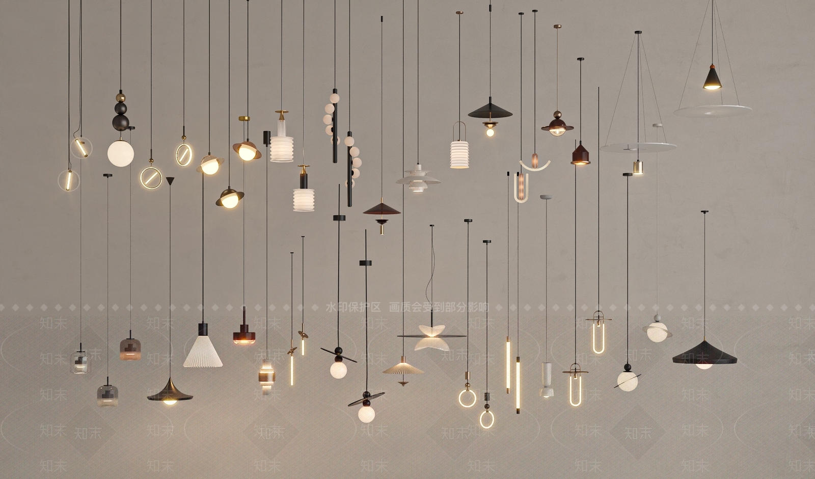 现代轻奢床头吊灯SU模型下载【ID:1198472324】