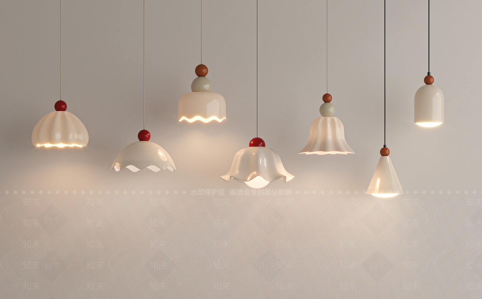 法式奶油餐厅吊灯3D模型下载【ID:1198472413】