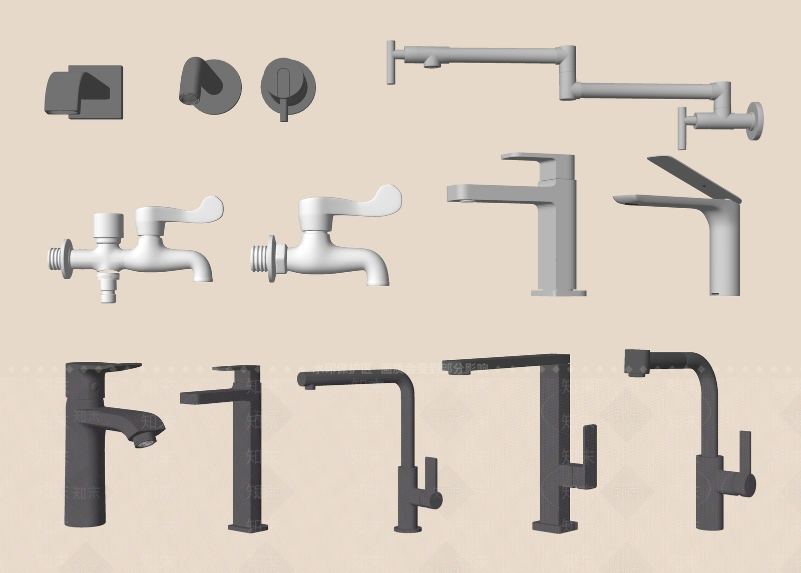 现代水龙头SU模型下载【ID:1198473722】