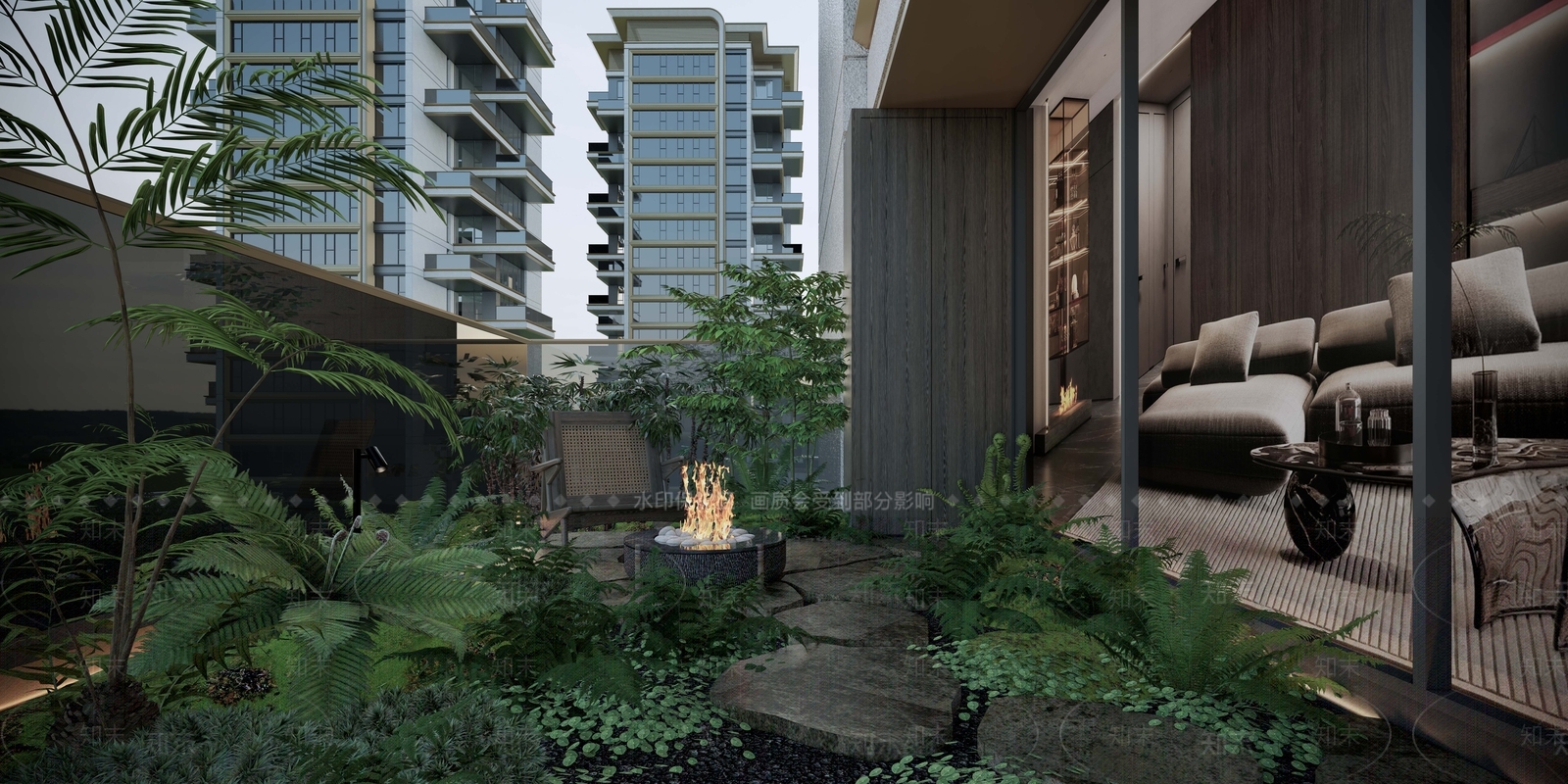 现代屋顶花园SU模型下载【ID:1198481596】