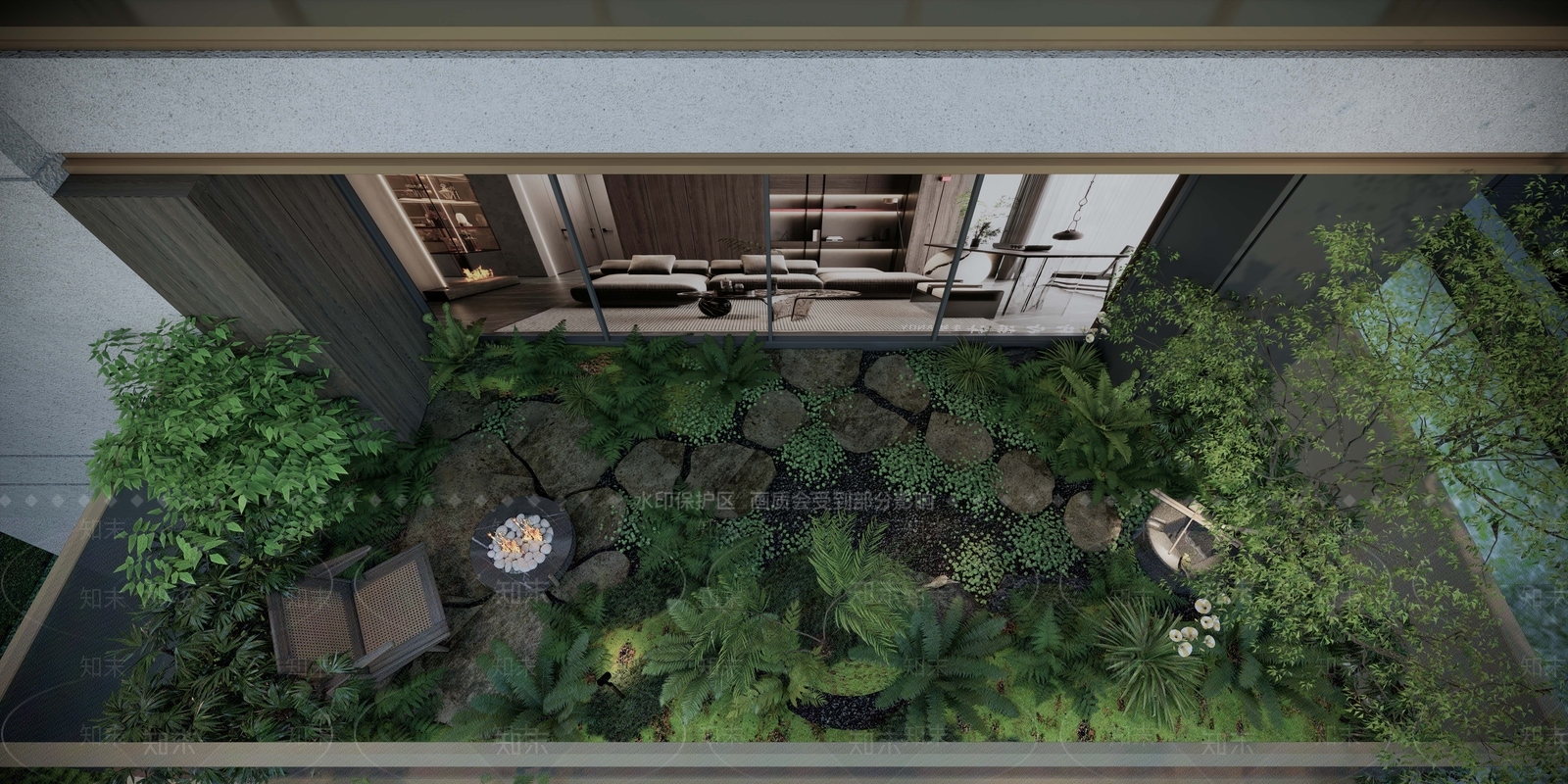 现代屋顶花园SU模型下载【ID:1198481596】
