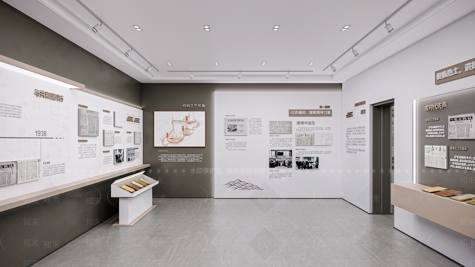 现代极简艺术展厅3D模型下载【ID:1198481715】