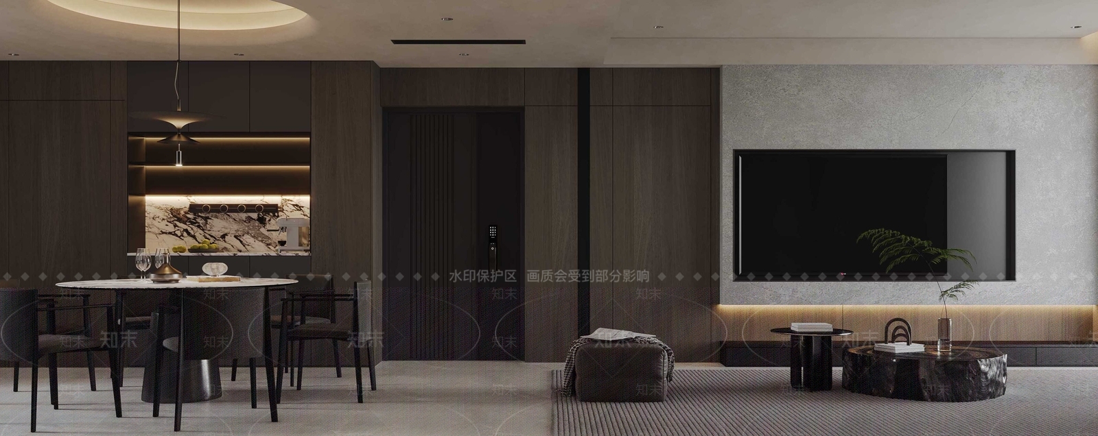 深色餐边柜餐边柜3D模型下载【ID:1227504770】
