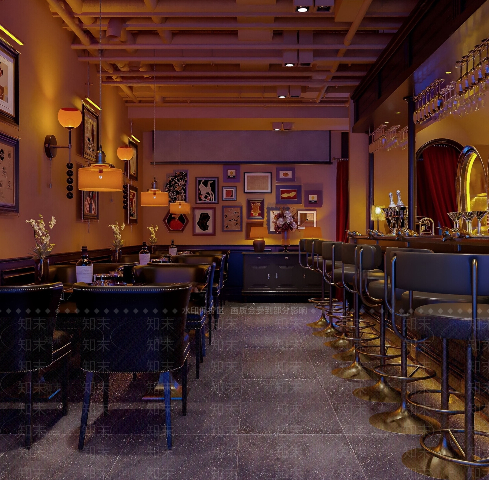 复古酒吧SU模型下载【ID:1198484600】