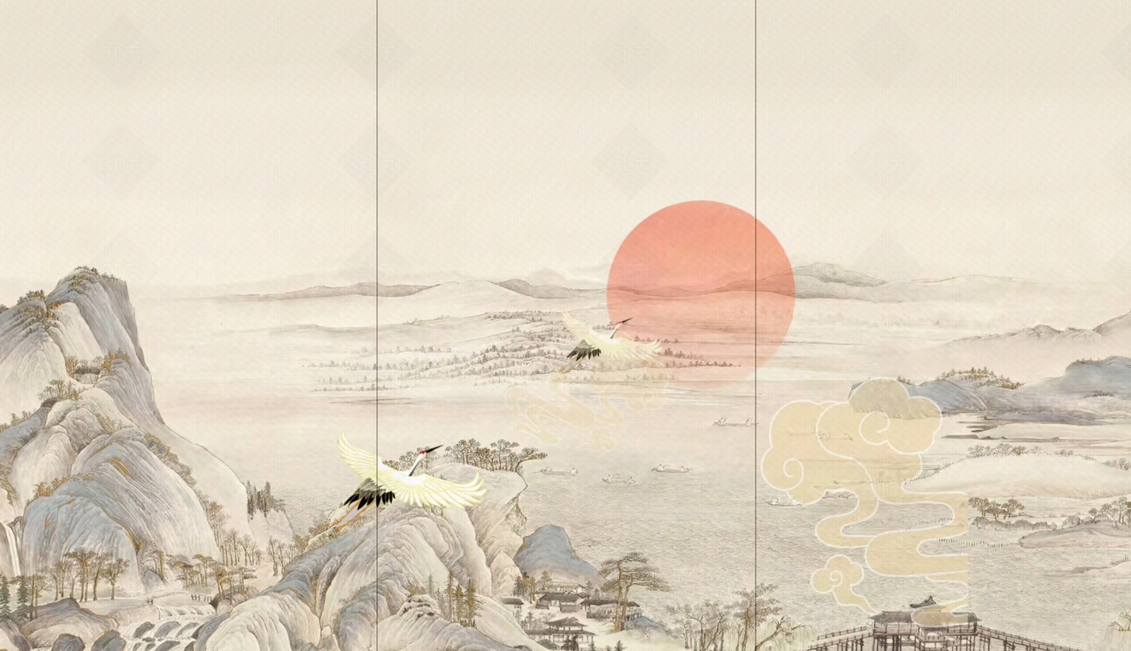 新中式中式硬包贴图下载【ID:1198484689】