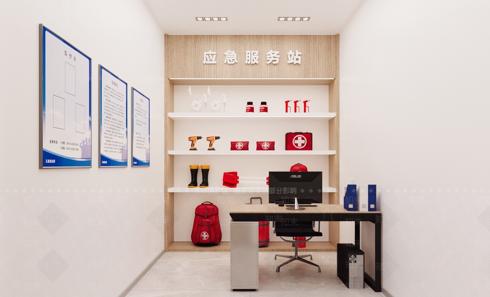 现代简约办公大厅3D模型下载【ID:1198486586】