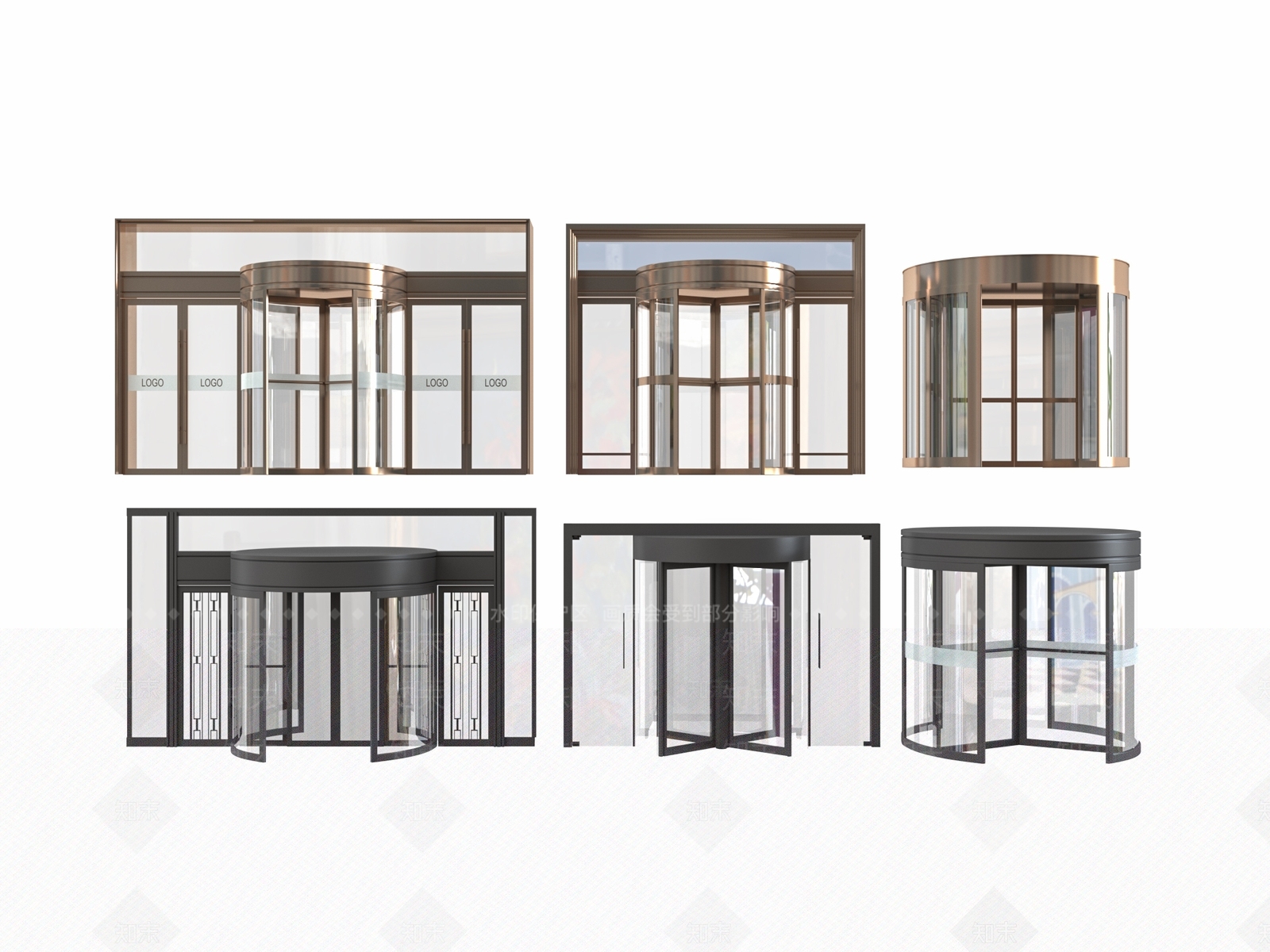 现代旋转门3D模型下载【ID:1198487015】