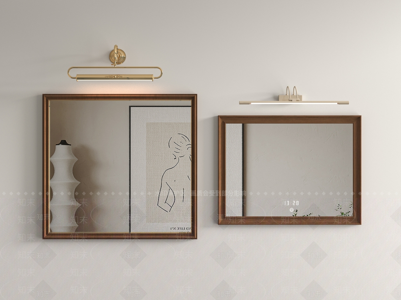 美式镜子SU模型下载【ID:1198490831】