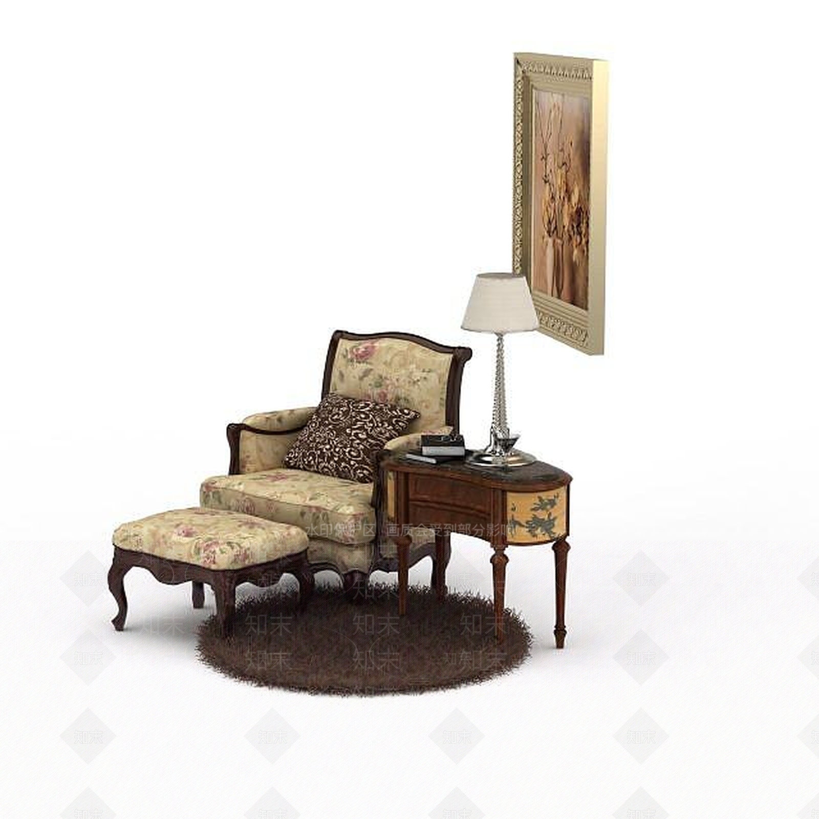 现代双人沙发3D模型下载【ID:1198491609】
