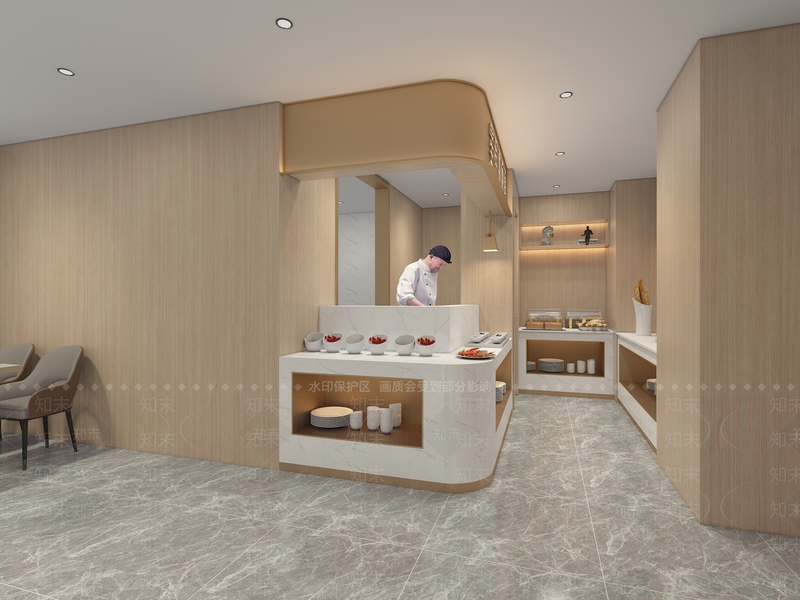 现代自助餐厅3D模型下载【ID:1198501241】