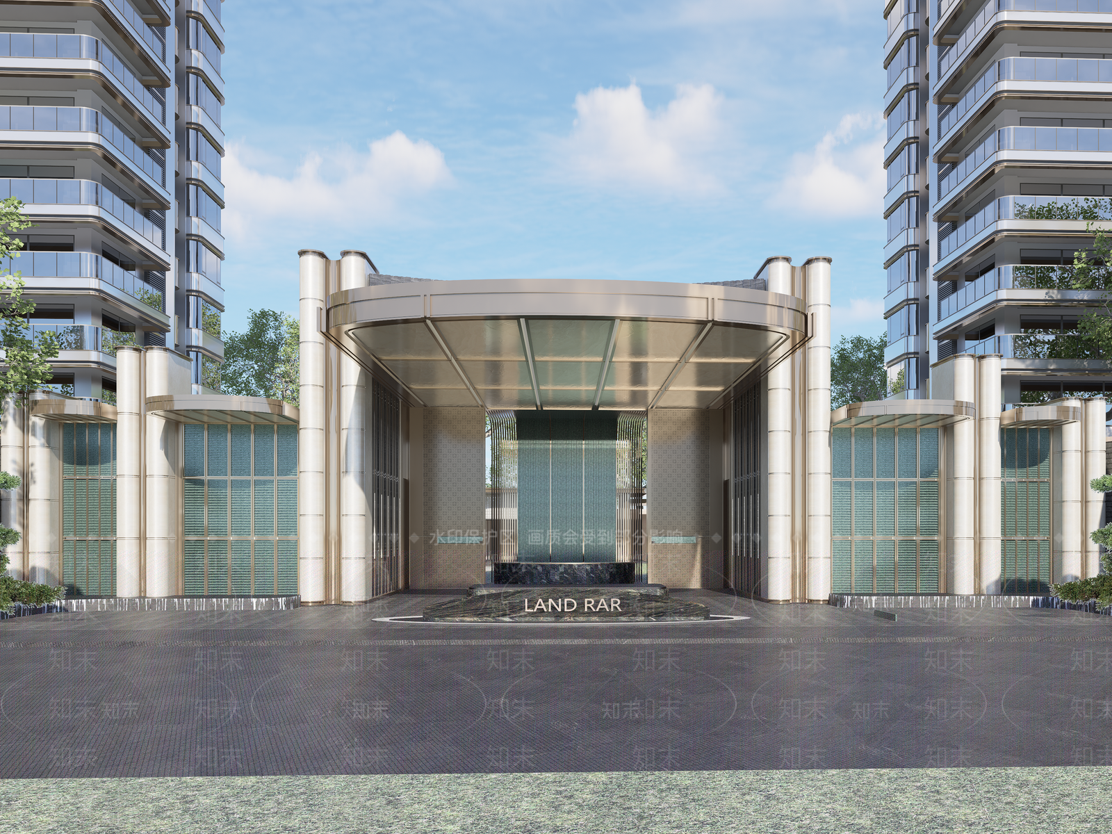 现代新中式售楼处建筑SU模型下载【ID:1198508841】