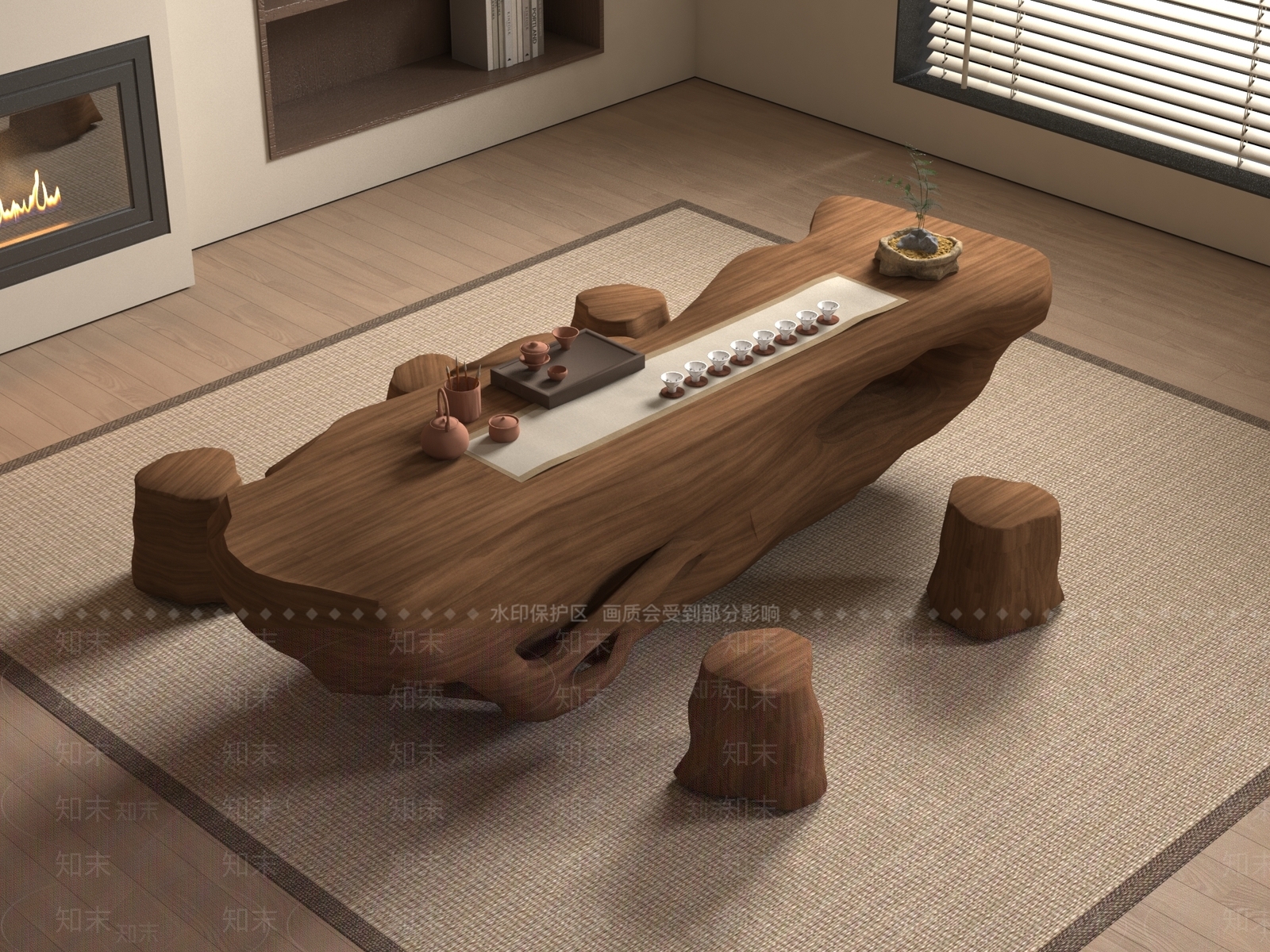 茶桌椅SU模型下载【ID:1198508818】
