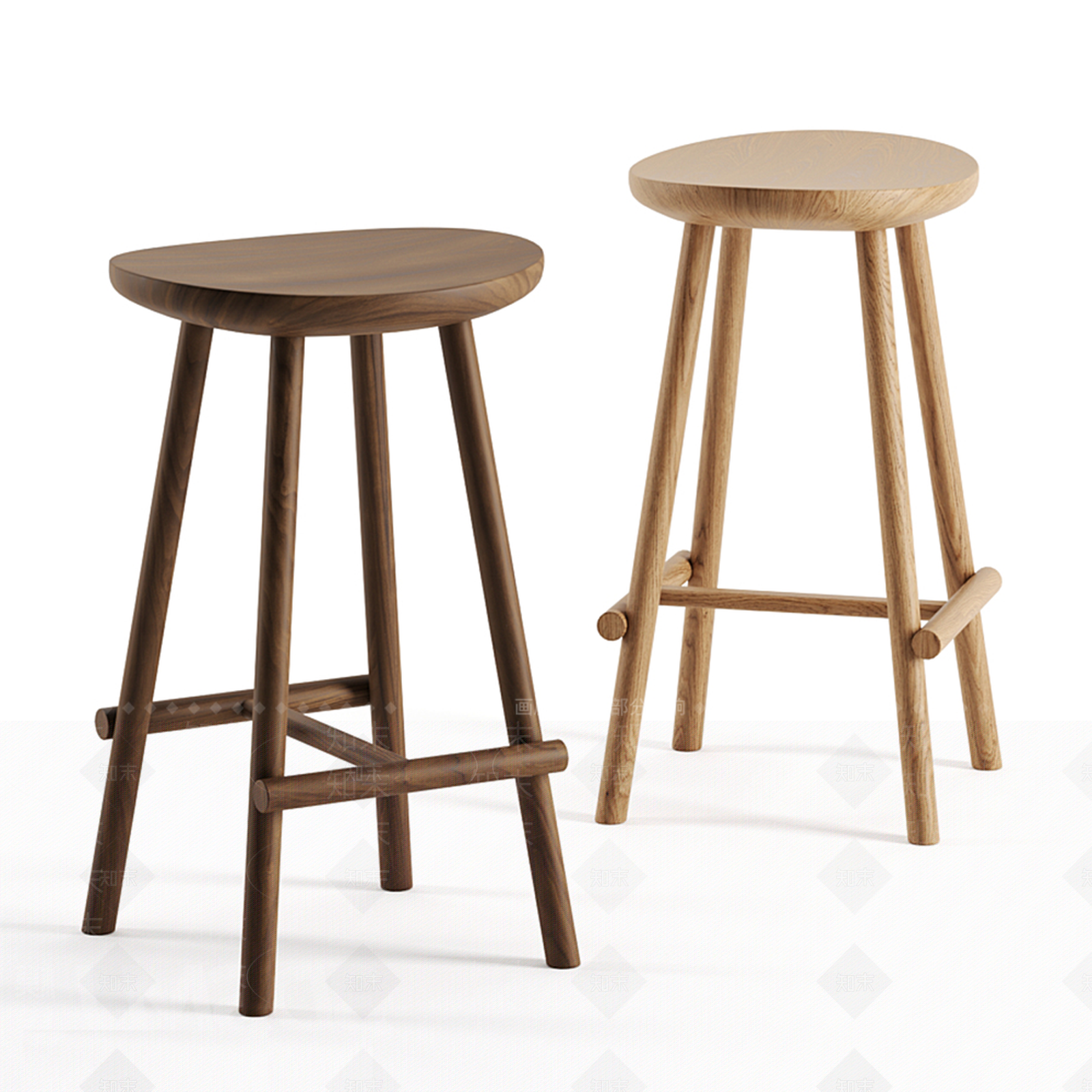 北欧原木吧椅3D模型下载【ID:1198511545】