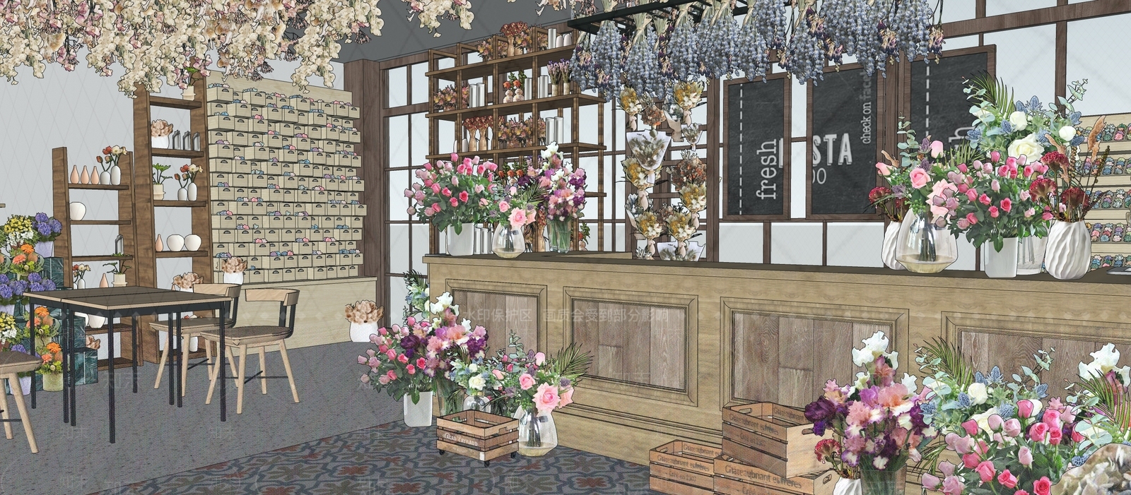 现代花店SU模型下载【ID:1198518236】