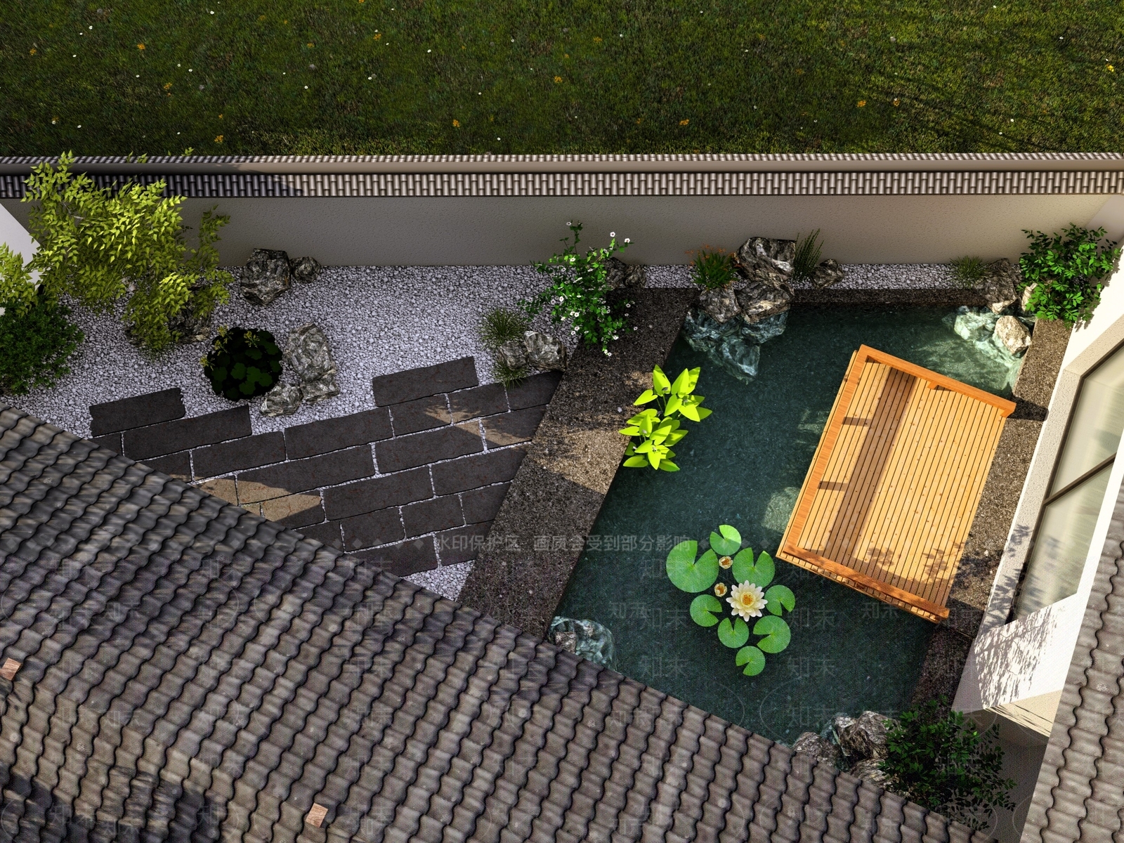 新中式中式乡村庭院SU模型下载【ID:1198522735】