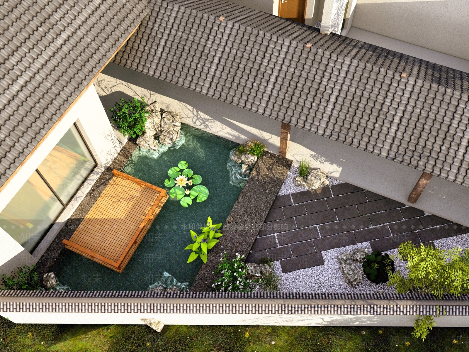 新中式中式乡村庭院SU模型下载【ID:1198522735】