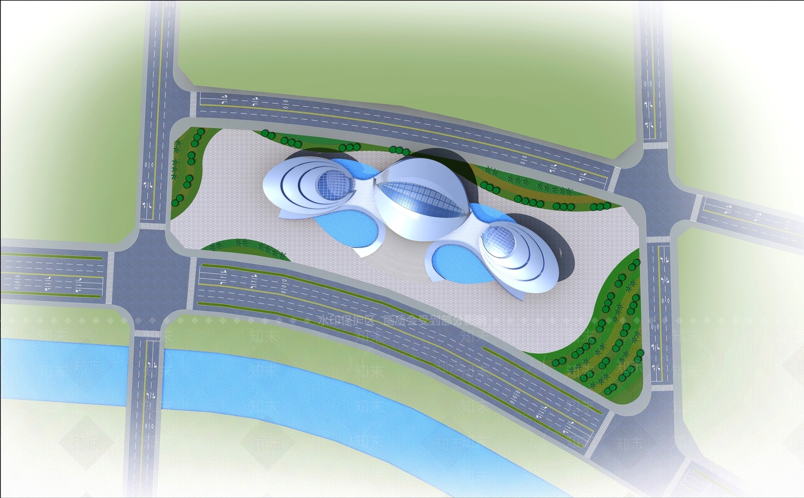 现代文化馆3D模型下载【ID:1198524470】