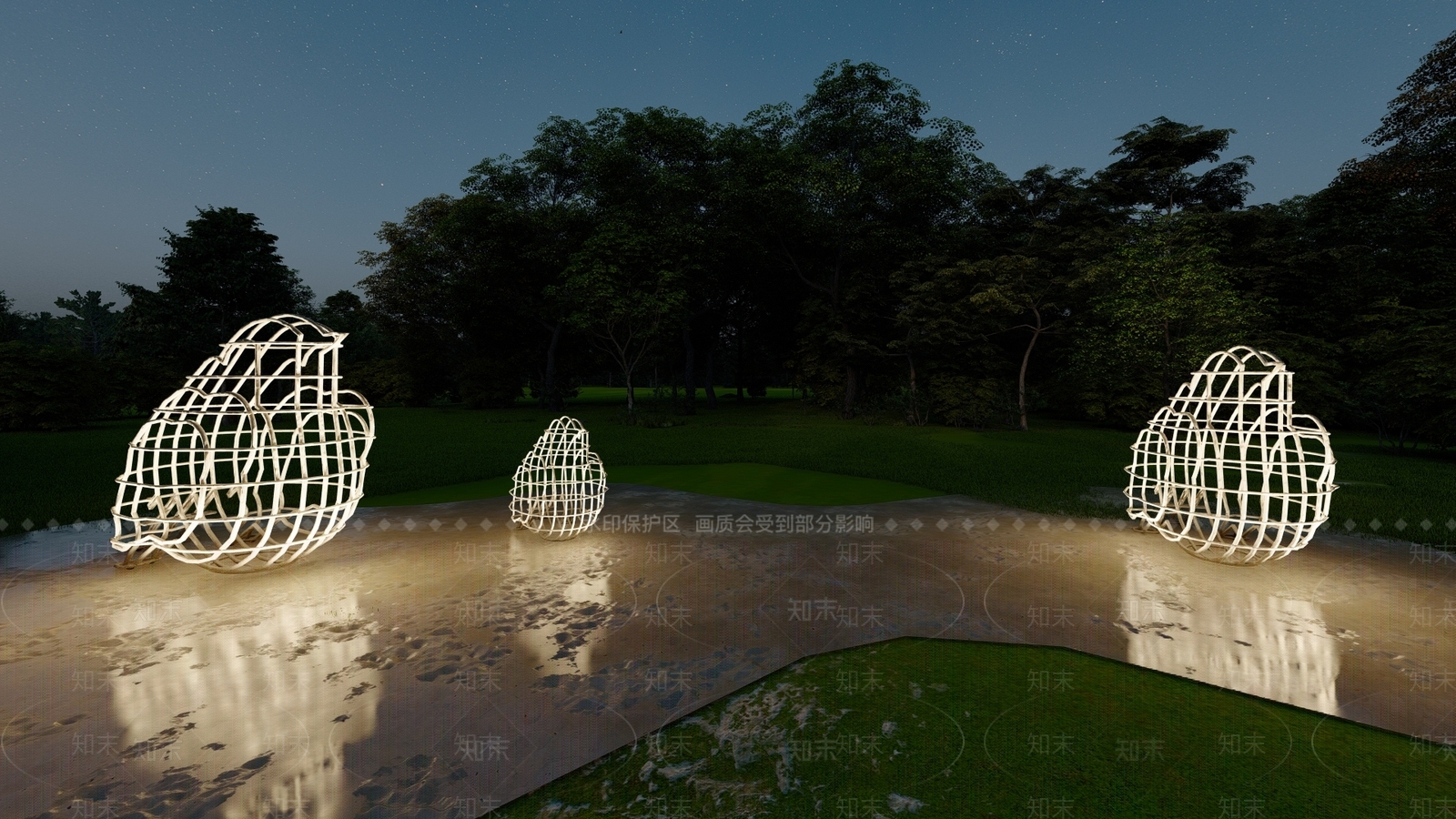 现代雕塑SU模型下载【ID:1198524474】