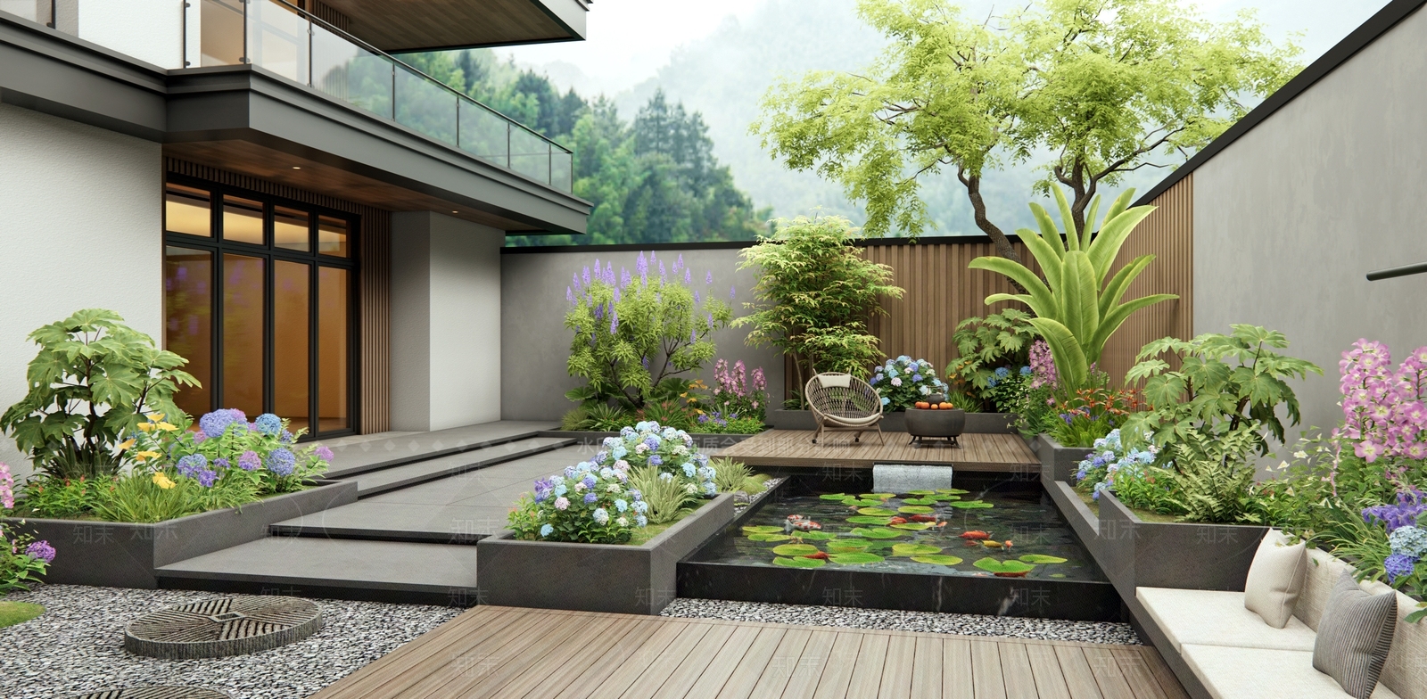 现代庭院3D模型下载【ID:1198528652】