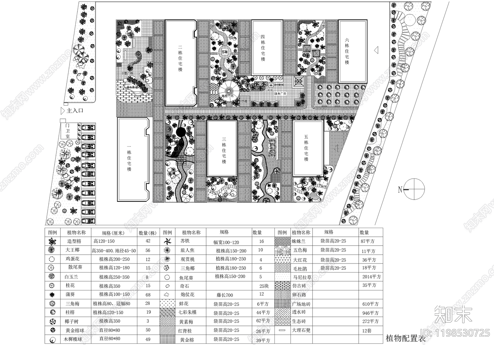 居住区景观施工图下载【ID:1198530725】