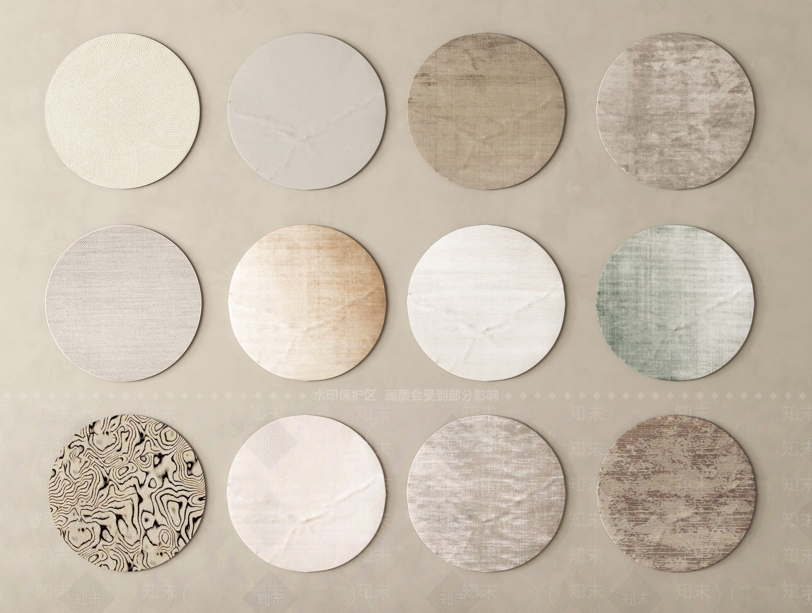 现代圆形地毯SU模型下载【ID:1198531319】