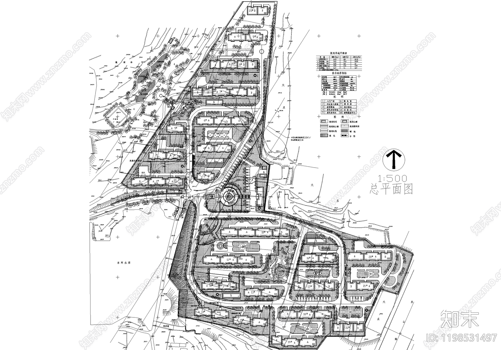 居住区规划施工图下载【ID:1198531497】