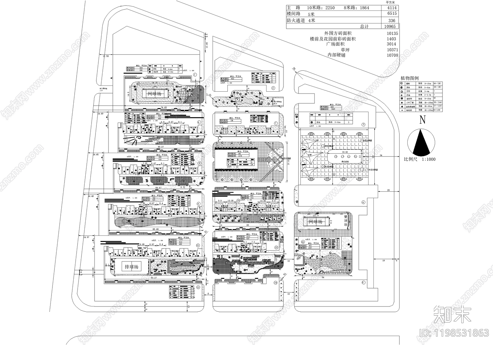 居住区景观施工图下载【ID:1198531863】