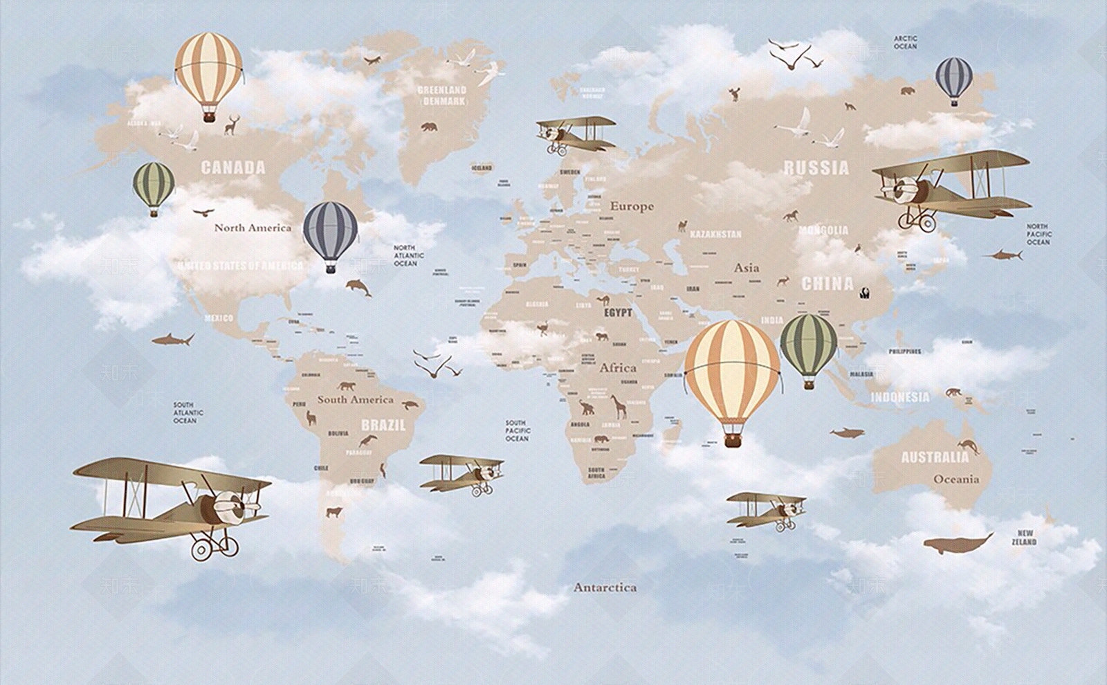 现代儿童壁纸贴图下载【ID:1198531839】