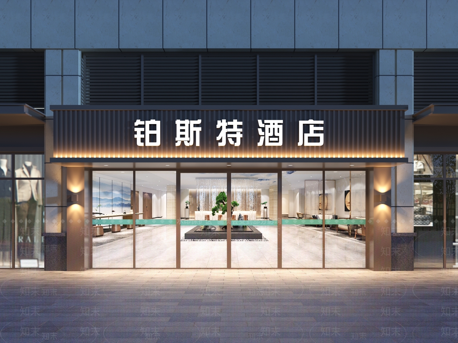 现代新中式门头3D模型下载【ID:1198540585】