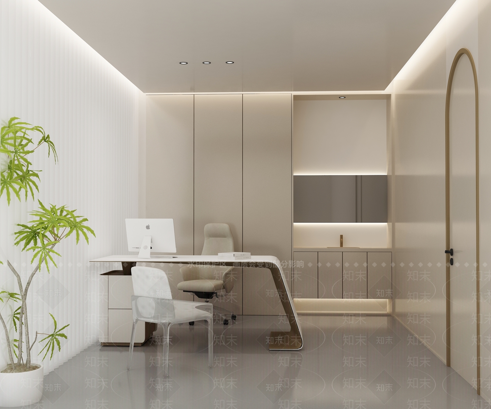 现代经理办公室3D模型下载【ID:1198540950】