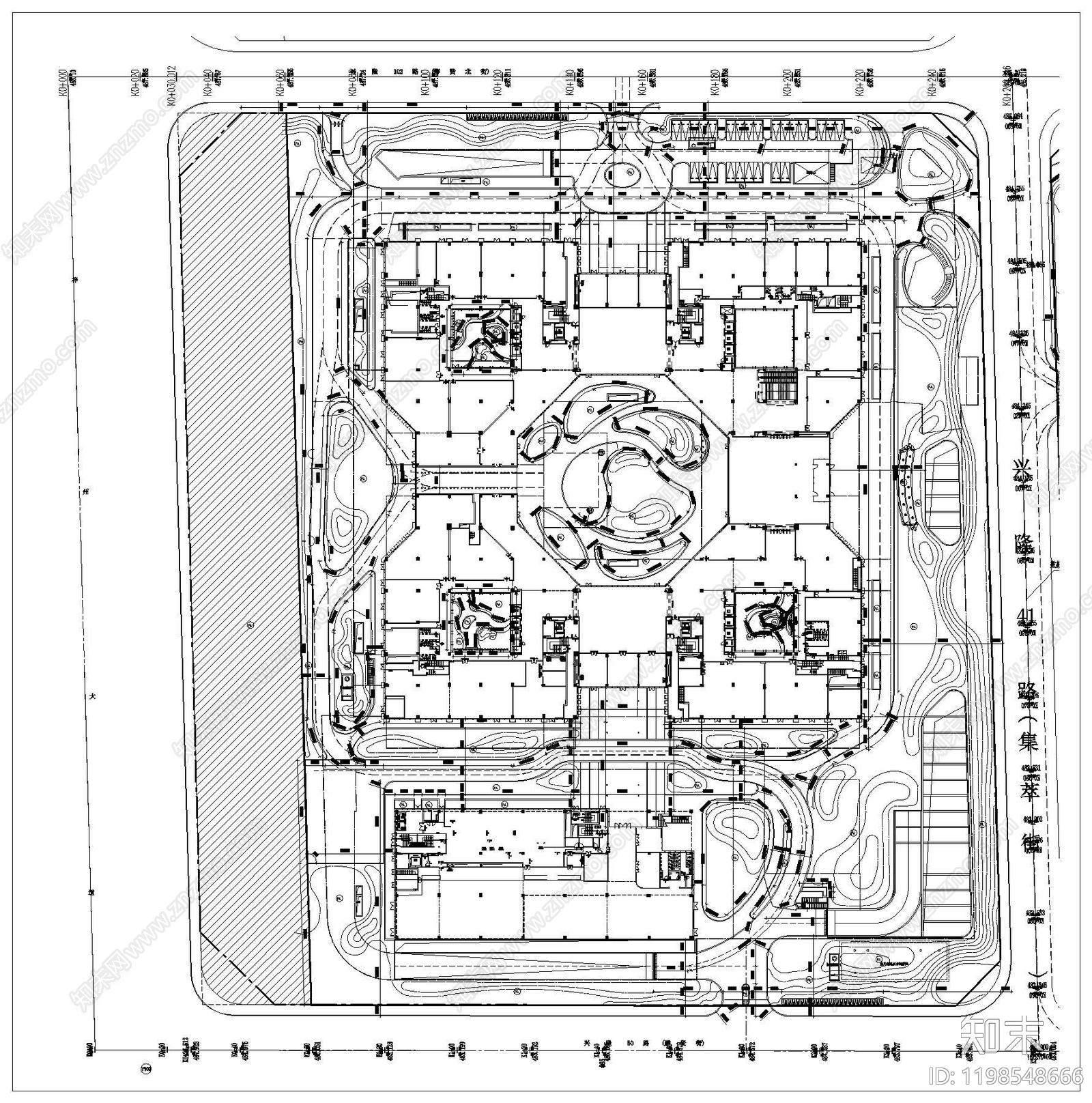 现代产业园建筑cad施工图下载【ID:1198548666】