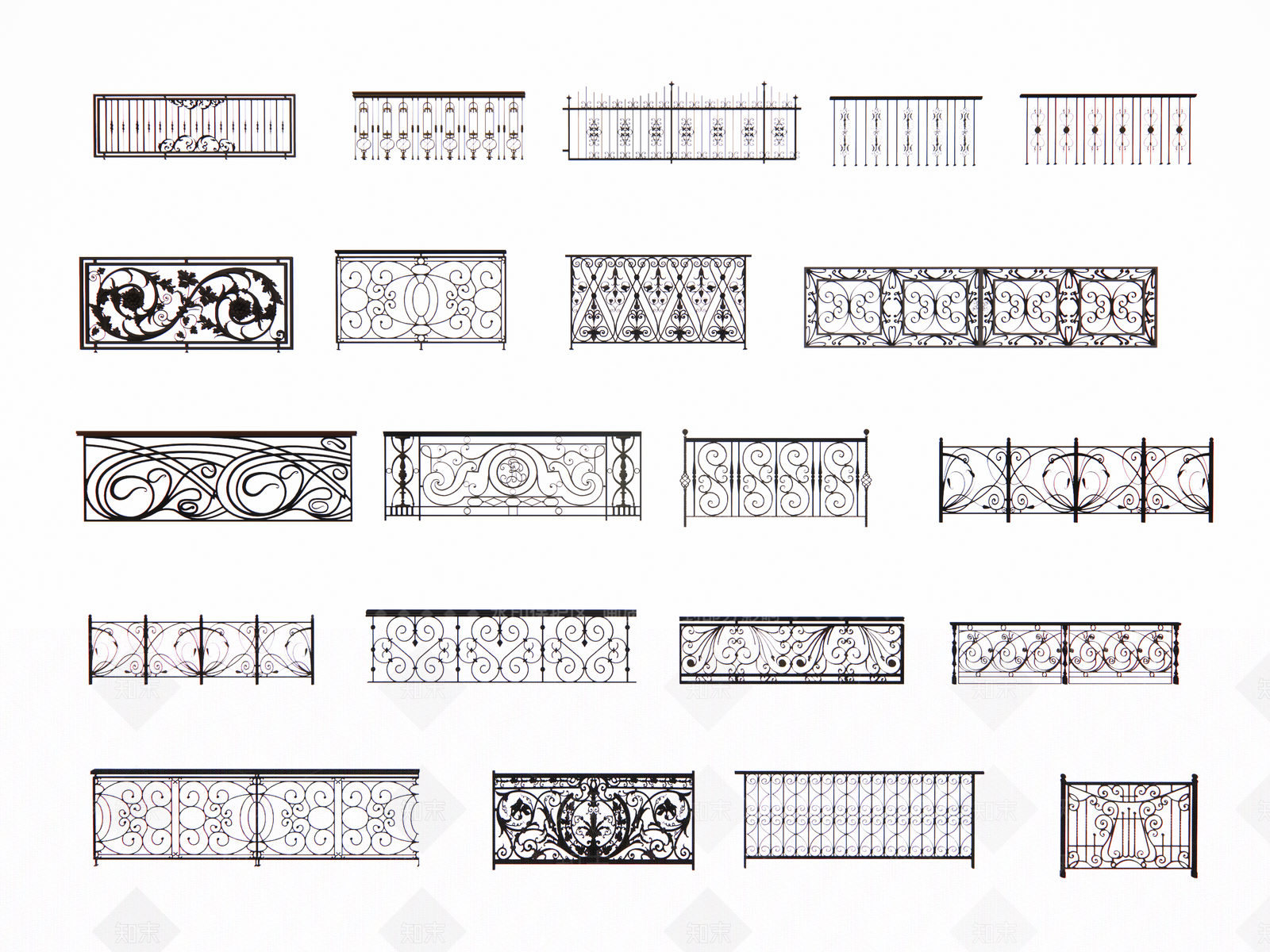 法式欧式栏杆扶手SU模型下载【ID:1198545713】